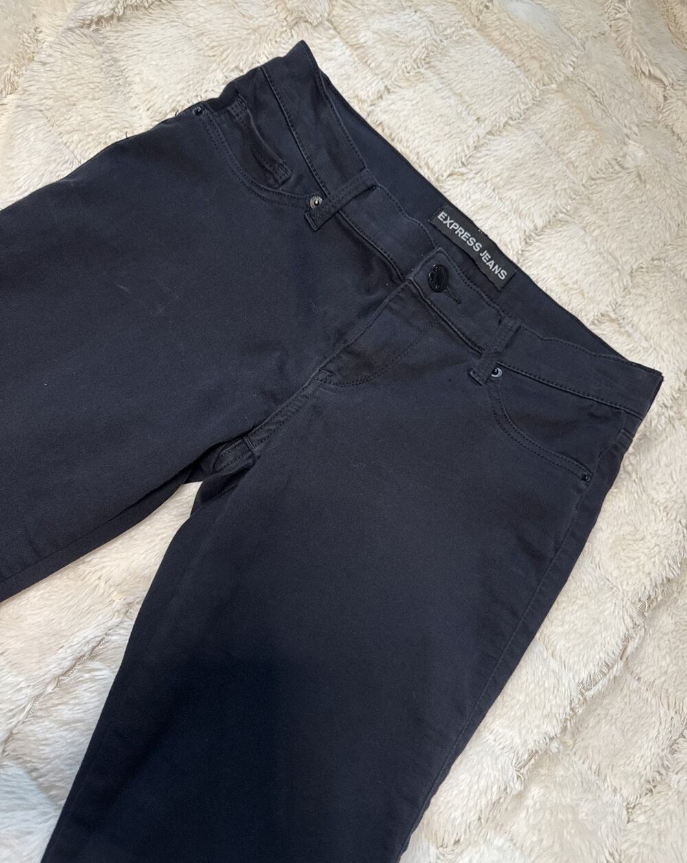 Express Jeans Womens Black Low Rise Extreme Stretch Legging Jeans Size 8R